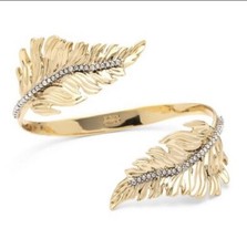 Alexis Bittar Bypass Crystal Leaf Cuff Bangle New