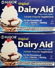 Major Dairy Aid Lactase Enzyme 60 Caplets Generic Lactaid -2 Pack -Exp 01-2027