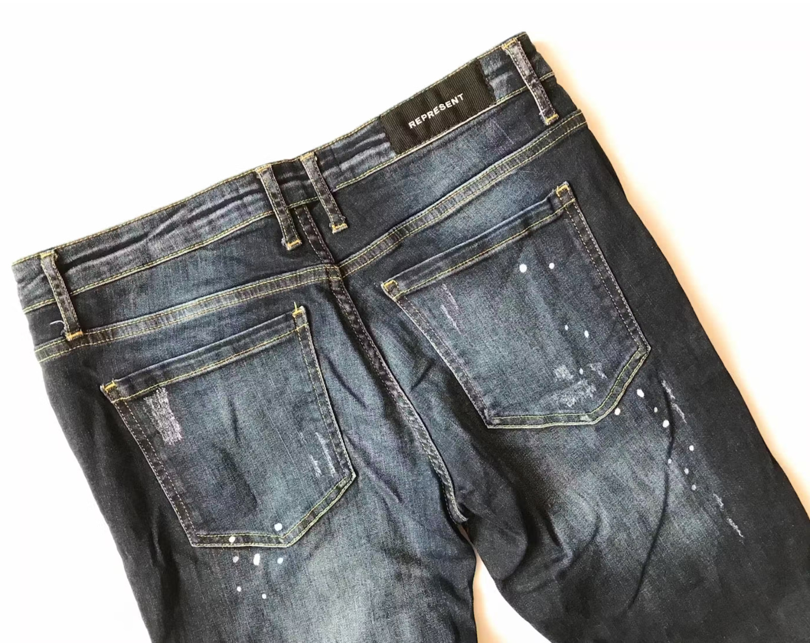 Represent essential distressed/painted skinny jea… - image 5