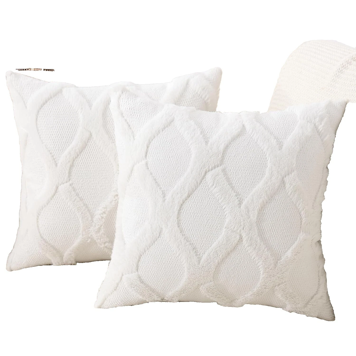 Almohadas decorativas modernas blancas para cama