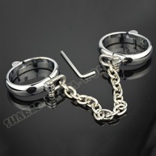 Unisex Binding Handcuffs Ankle Cuffs Restraint Chain Metal Shackles Flirt