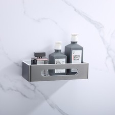 Rectangle Gray SUS ABS Inner Shower Caddy Organizer Wall Mount Shelves Storage