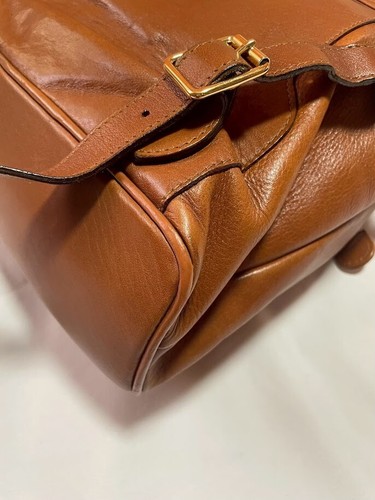 Gucci Backpack Bamboo Leather Brown Authentic 227T0235 - Picture 14 of 24