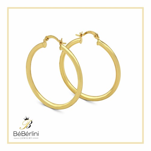 Creolen 14 Karat vergoldet Damen Modeschmuck 3 mm dick - Bild 7 von 9