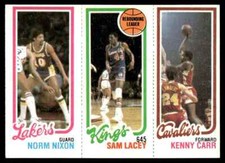 1980-81 Topps Kenny Carr/Sam Lacey/Norm Nixon #54/123/141