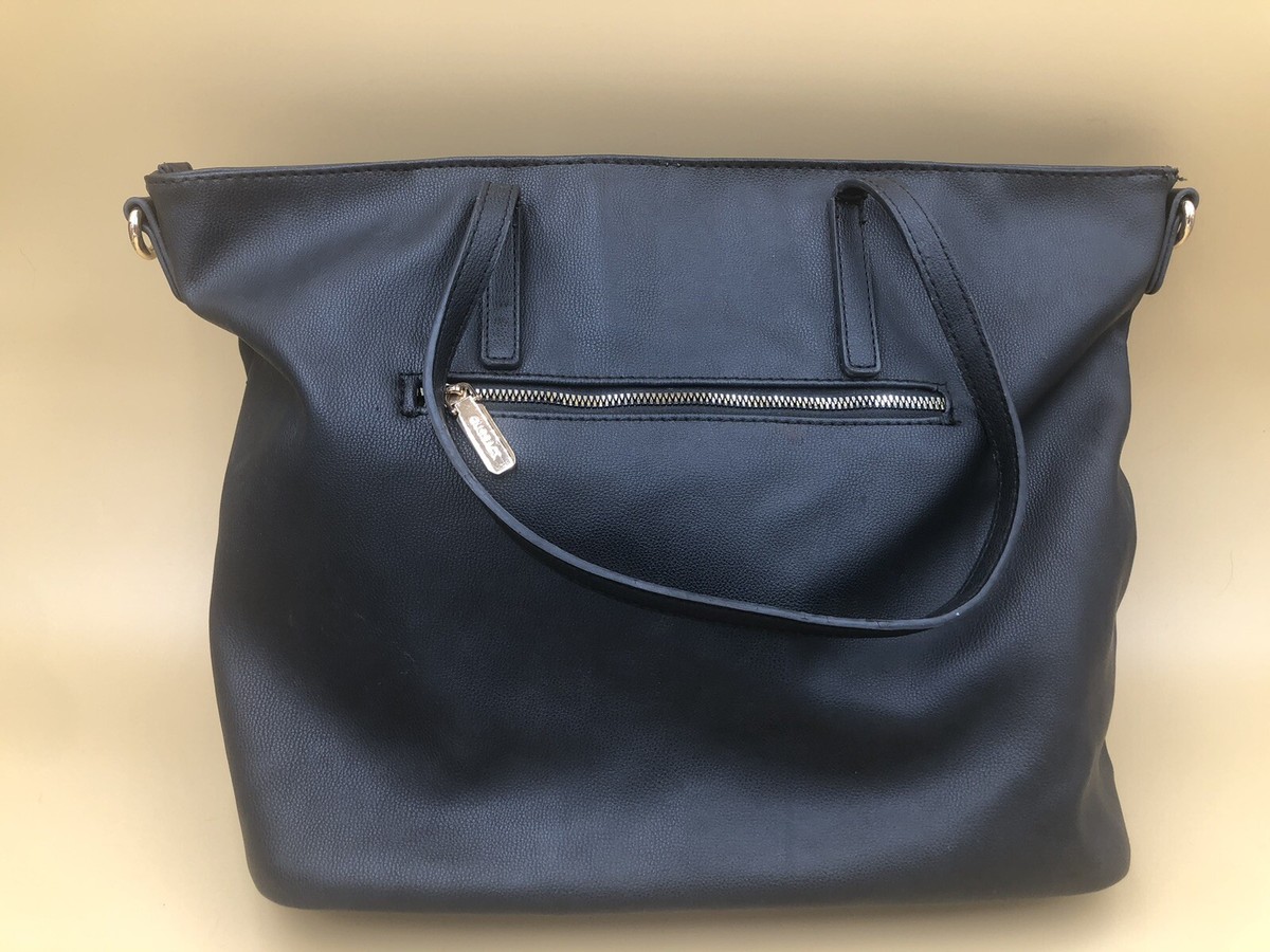 Gussaci Purse Black Shoulder Bag Gold Hardware Zip Closure