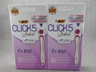 Lot of 2 BIC Soleil Click 5 Women's Disposable Razor with 1 Handle and 3 Refills