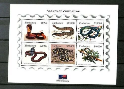 En excelente estado nunca abisagrado/estampillada sin montar o nunca montada serpientes sellos de Zimbabue (1965-presente)