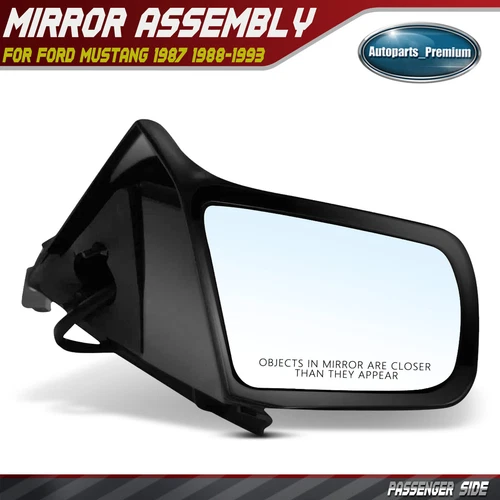 Passenger Right Power Mirror Smooth Black for Ford Mustang 1987-1993 E9ZZ17682A