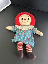 Vintage Raggedy Ann Doll Knickerbocker - Blue Pink Flower Dress applause 12”