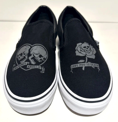 Vans, slip ons, all black, 10.5 Vans Adult Slip-On Core Classics, Black (Canvas) 9 Mens  main image 3