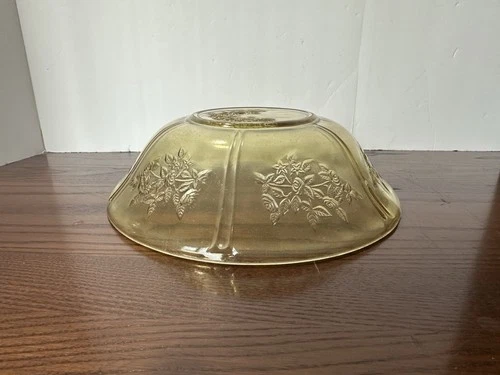 Vintage Federal Yellow Depression Glass Sharon Cabbage Rose 10" Large Fruit Bowl