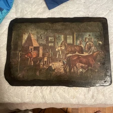 currier and ives set Of 2 Prints Hodgepodge On Wood