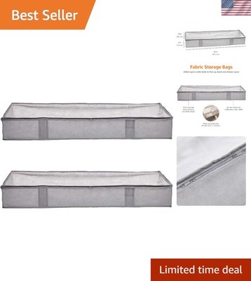 Space-Saving Foldable Storage Bags with Clear Window - 18x42 inches, Gray