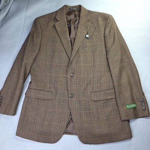 Lauren Ralph Lauren Blazer Mens 40R Brown Plaid Wool Sport Coat Jacket Classic - Picture 5 of 15