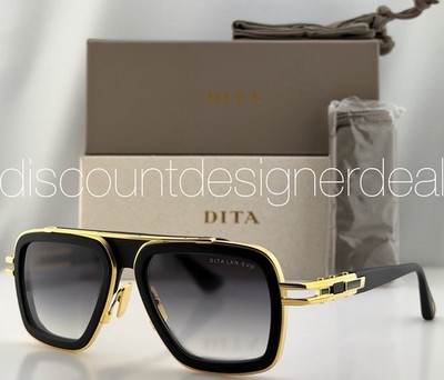 DITA LXN-EVO Sunglasses Matte Black Yellow Gold Gray Gradient DTS403-A-01 NEW