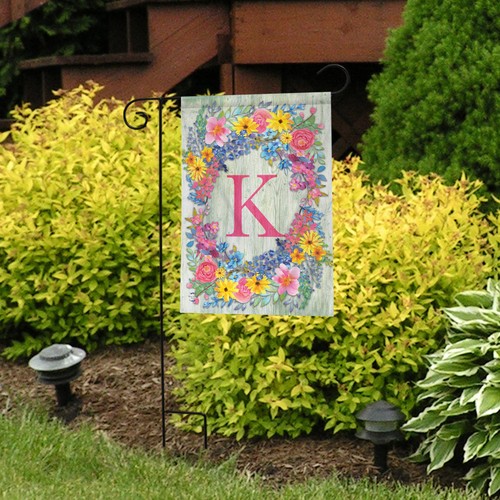 Briarwood Lane Spring Monogram Letter K Garden Flag - Picture 3 of 4