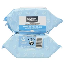 Equate Beauty Makeup Remover Cleansing Towelettes Face Wipes 40 Count, 2 Pack