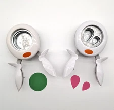 Lot of 2 Fiskars Easy Squeeze Punches Circle 2" & Petal Teardrop Paper Punch