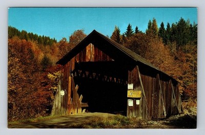 Ulster County NY-New York, Millbrook Covered Bridge, Vintage Souvenir Postcard