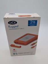  LaCie Rugged 2TB Thunderbolt USB 3.0 HDD Orange Missing Cover, No Cables