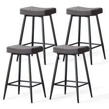 Set of 2/4 Bar Stools Velvet High Chair Industrial Breakfast Chair Restaurant
