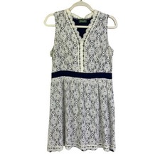 MAUDE Dress Small White Floral Lace Sleeveless A-Line Mini Cottage Romantic