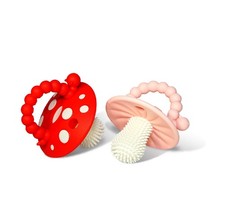 RaZbaby Soft Silicone Infant Baby 3M Teether Toy Massaging RED/PINK