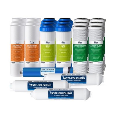 iSpring F22-75 NSF Certified 3-Year Replacement Filter Pack, For Standard 5-S...