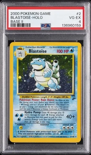 2000 POKEMON GAME BASE II #2 BLASTOISE-HOLO PSA 4