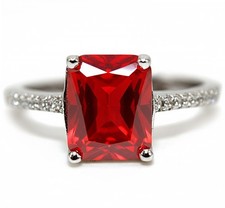 2CT Fire Garnet 925 Sterling Silver Ring Jewelry Sz 6,7,8 MB2