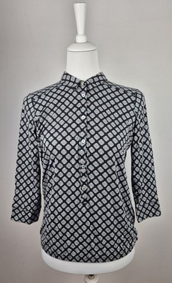 Marc O Polo Damen Bluse XL schwarz weiß schick Oberteil geknöpft
