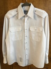 US Army Service Male Uniform ASU Dress White 521 Long Sleeve Shirt Size Medium