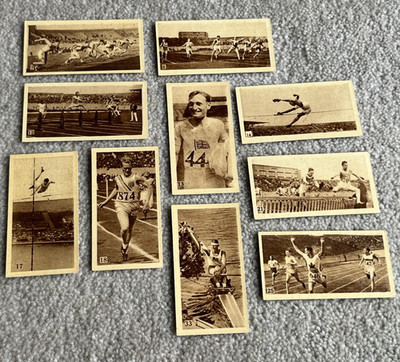 10 Olympiasieger Amsterdam 1928 Godfrey Phillips Zigarettenkarten, #'s unten