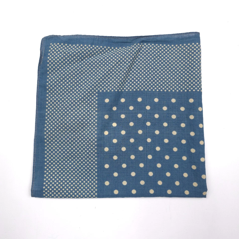 RRL Double RL Indigo Blue Polka Dot Cotton Handkerchief Bandana - Image 3 of 4
