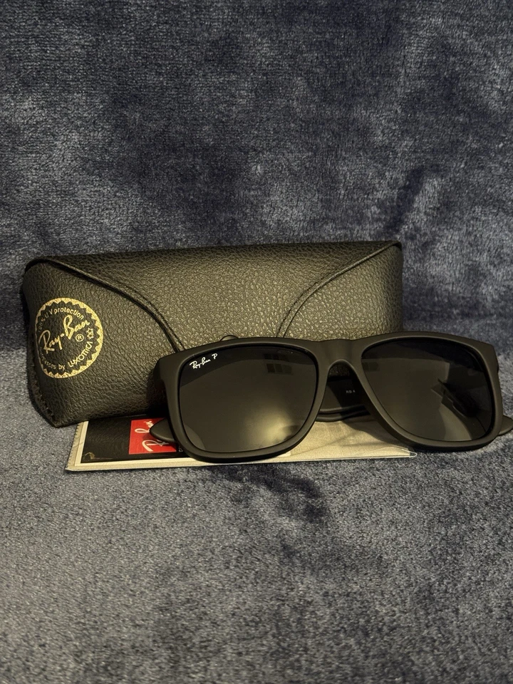 NUEVO Gafas de sol Ray-Ban Justin RB4165 para hombre - NEGRO MATE Foto 3 de 4