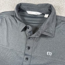 Travis Mathew Polo Shirt Mens L Gray Short Sleeve Performance Golf Top