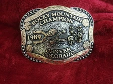 Rodeo☆1989☆X~Treme Team Roping Champion Trophy Buckle☆Denver Colorado☆Rare☆W99