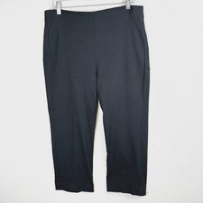 Chico's Black Stretch Straight Leg Capris Elastic Waist Chicos Size 2 US Size 12