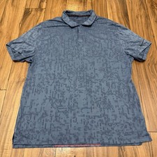 Nike Shirt Mens Large Blue Tiger Woods TW ADV Digital Camo Dri Fit Polo CU9528