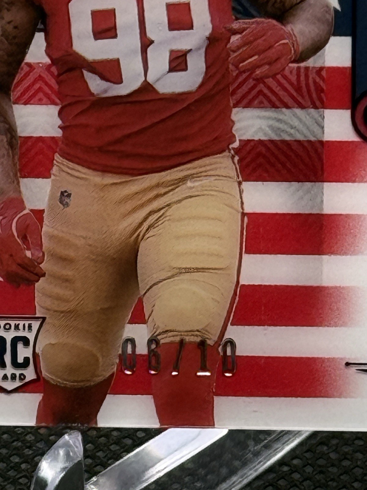 2025 FOTL National Treasures Mykel Williams RPA /10 Stars & Stripes Patch Auto view 3