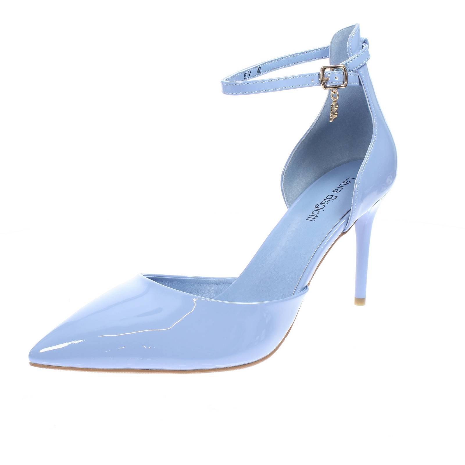 Laura Biagiotti Sandalen mit Stilettoabsatz und blauem Riemchen - Gre 39 245 cm 14190₽