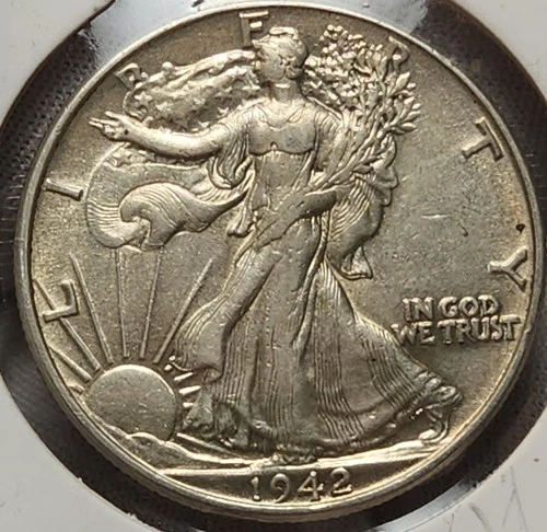 1942 P Walking Liberty Half Dollar AU Condition, 90% Silver Nice Coin! WL-42P