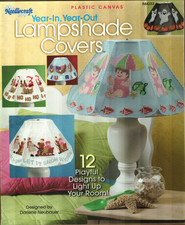 NEW YEAR-IN YEAR-OUT LAMPSHADE COVERS 12 DESIGNS PLASTIC CANVAS PATTERN BOOK HTF