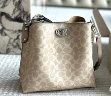 C3916 Coach Sand 2way Shoulder Bag Pebbled Leather Willow Outlet Products NWT