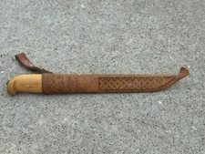 VTG Rapala J. Marttiini Finland Fillet Knife, 10.5”Blade, Signed, Leather Sheath