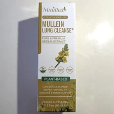 Mulittea Mullein Drops for Lungs & Lymphatic Drainage-5-in-1 2fl oz Exp 04/2027