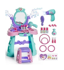 Lehoo Castle Kids Vanity Table and Chair Set with Mirror Light Musi... Fast Ship