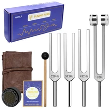 Tuning Fork Set – 128Hz 432Hz 512Hz 528Hz Weighted & Unweighted Frequency Too...