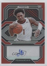 2021 Panini Prizm Draft Picks College Penmanship Red /199 Jordan Burns Auto 0x5w